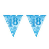 Flag Banner Age 18 Blue Sparkle