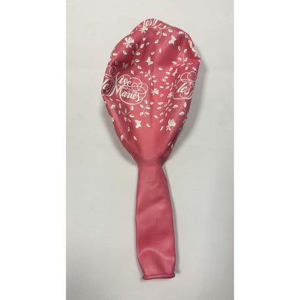 1 Ballon latex 3' Vive Les Mariés Roses Rose Perlé sens Hélium - Qualatex