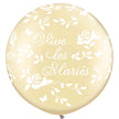 2 Ballons latex 3' Vive Les Mariés Roses Pearl Ivoire