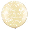 2 Ballons latex 3' Vive Les Mariés Roses Pearl Ivoire