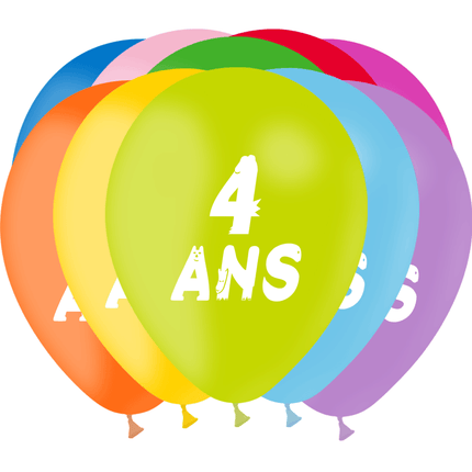 10 Ballons Latex HG95 Jubilé 4 Ans - PMS