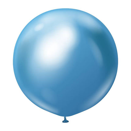 1 Ballon 60cm Mirror Bleu- Ballonrama