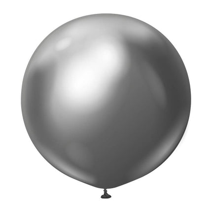 1 Ballon 60cm Mirror Charbon- Ballonrama