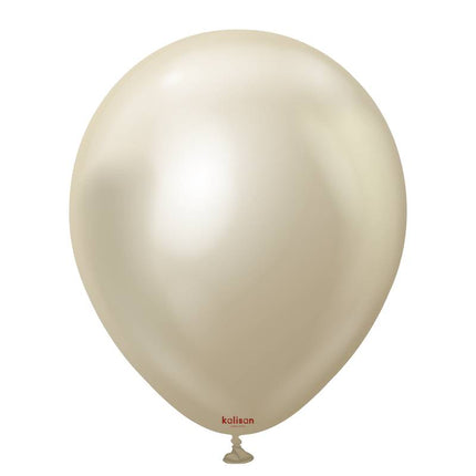 10 Ballons 30cm Mirror Or Blanc- Ballonrama