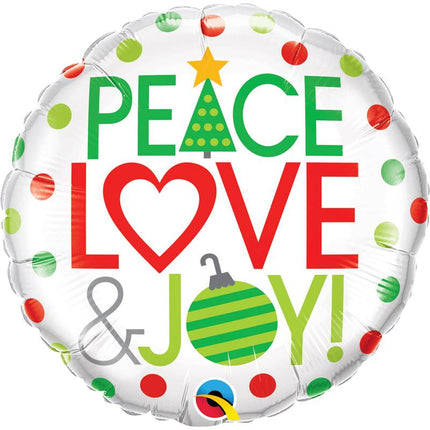 Ballon Aluminium Peace Love & Joy 18