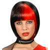 Perruque noire avec mèches rouges femme | perruque | J2F Shop