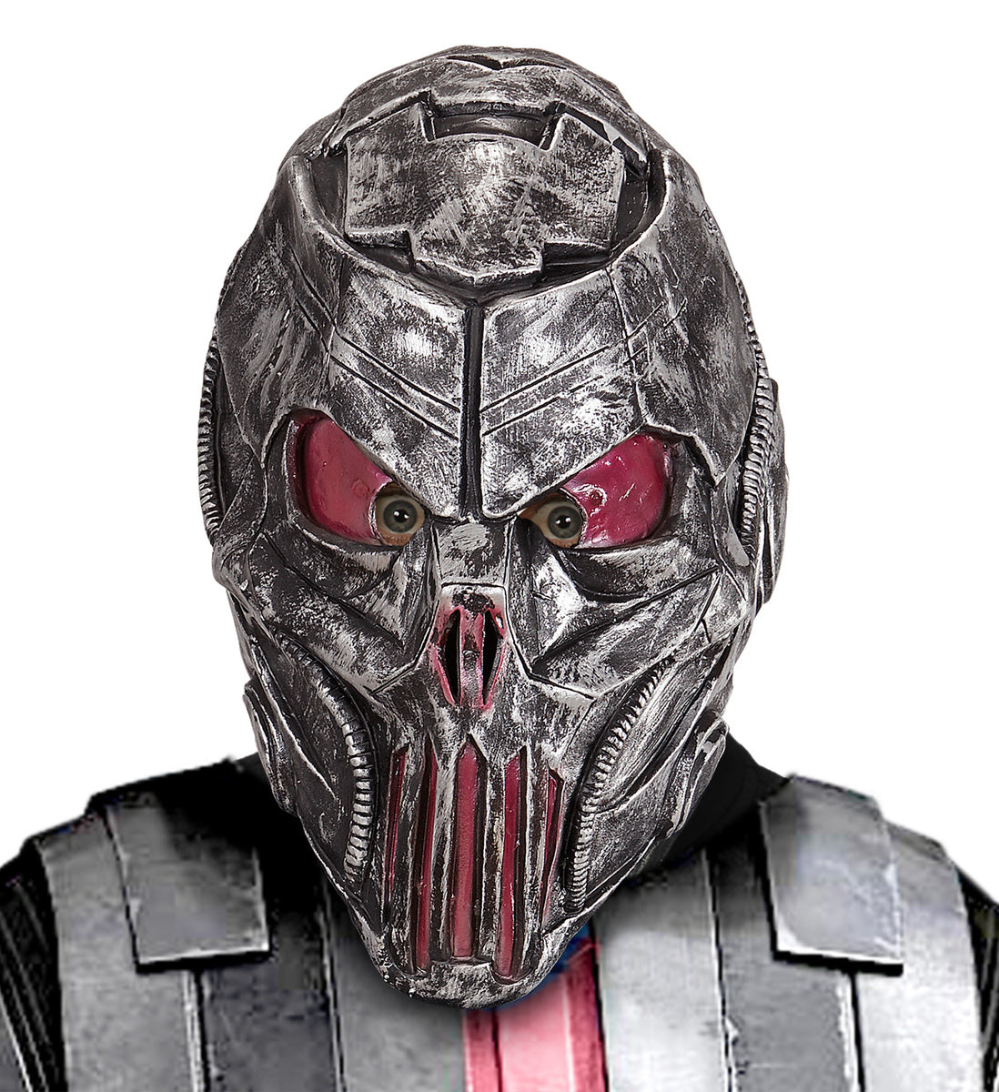 Masque Space prédateur métallique adulte | masque compl, en latex | J2F Shop