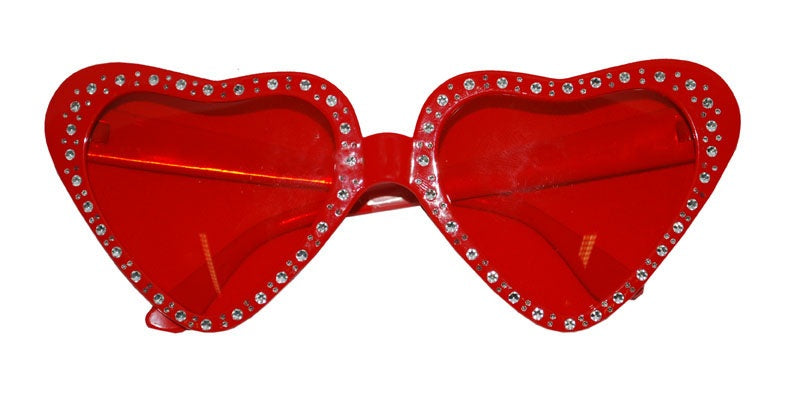 lunettes coeur avec strass rouge