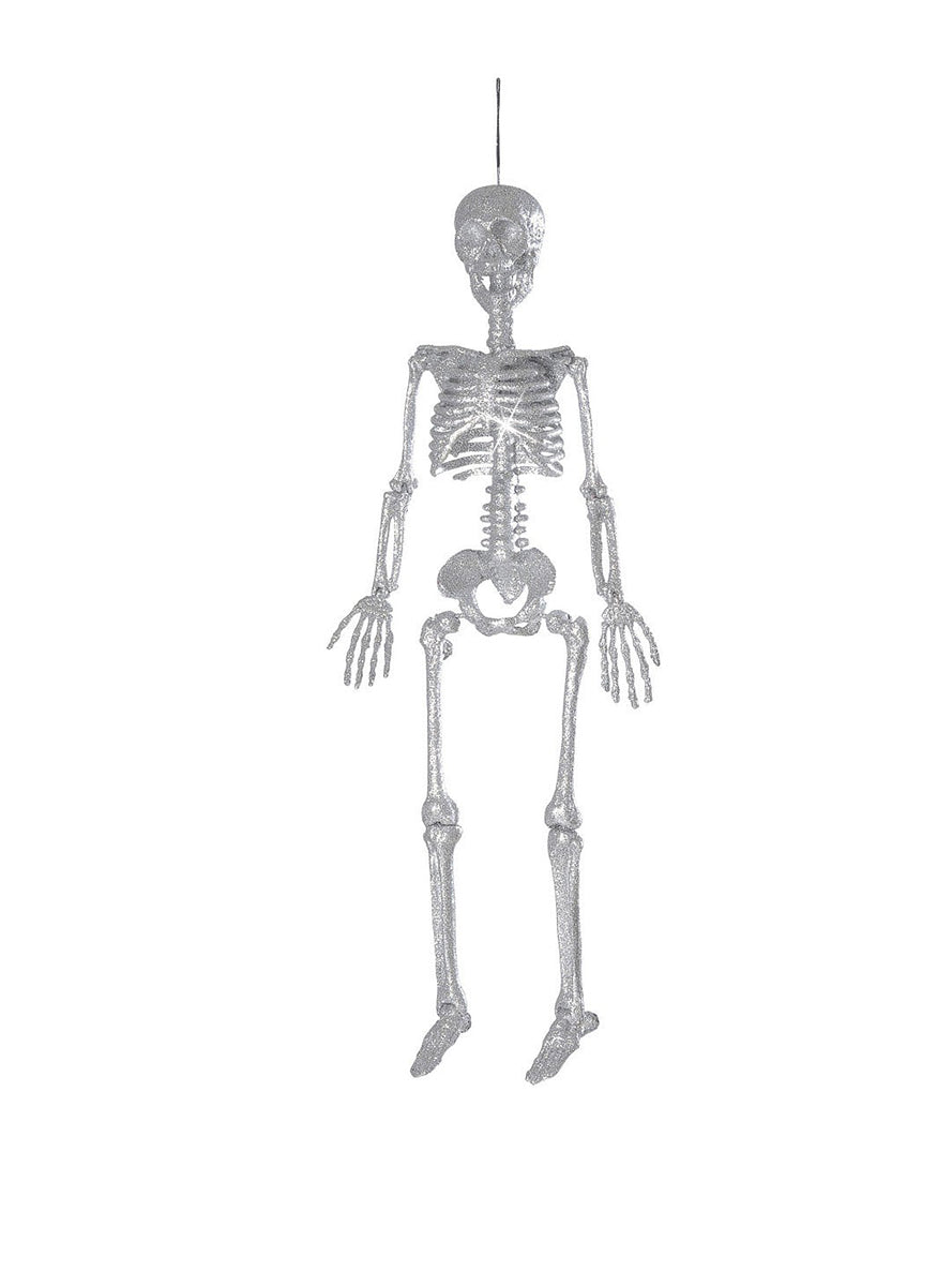 Squelette argenté à paillettes (29 cm) | Squelette décoratif de 29 cm | J2F Shop