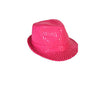 chapeau tribly à sequins néon fluo rose