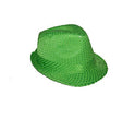 chapeau tribly à sequins néon fluo vert