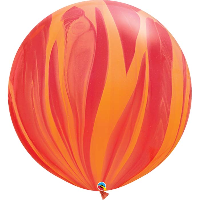 2 Ballons Red Orange Rainbow SuperAgate 30