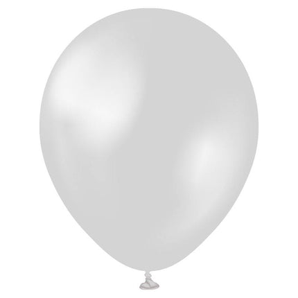 25 Ballons 13cm Métal Argent- Ballonrama