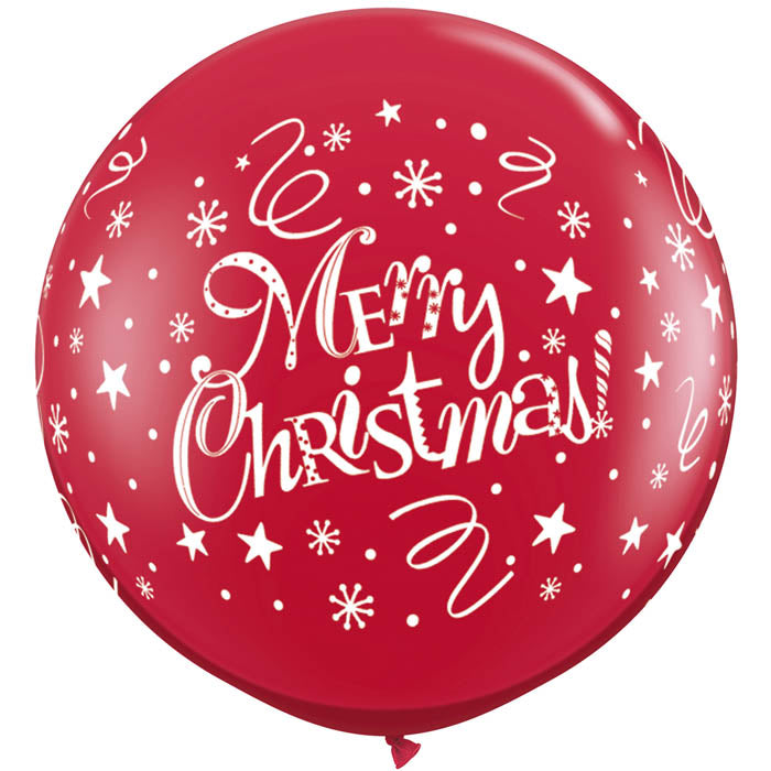 2 Ballons 3' Christmas! Festive Ruby Red - Qualatex