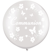 1 Ballon latex 3' Communion Pearl White/Perlé Blanc