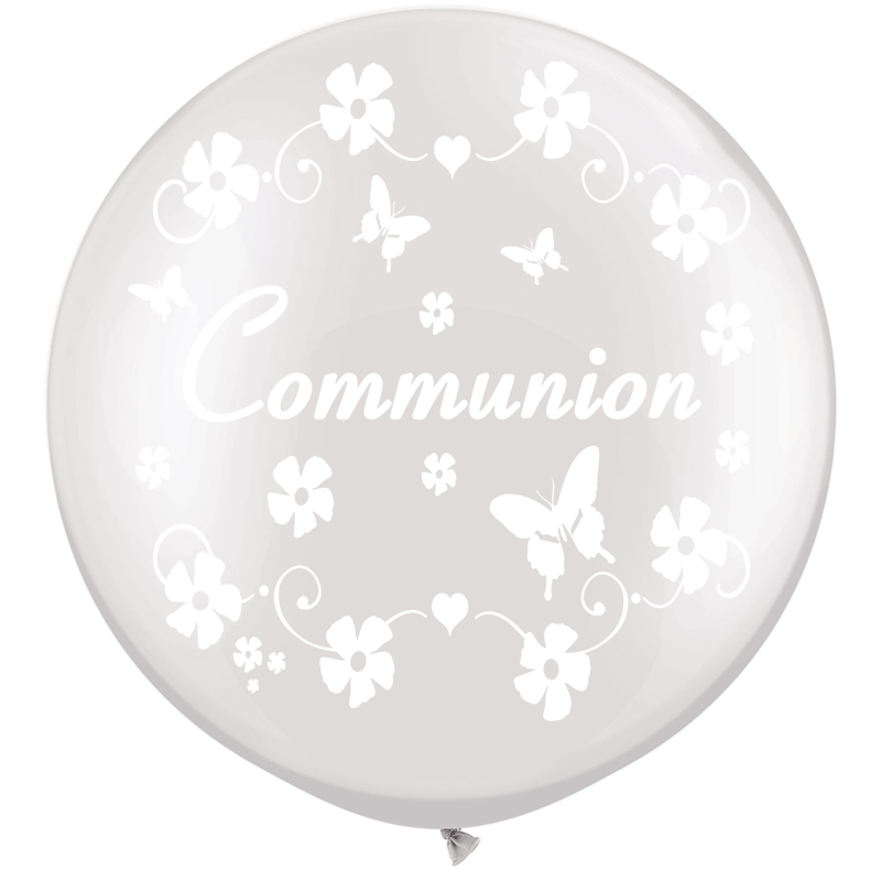 1 Ballon latex 3' Communion Pearl White/Perlé Blanc
