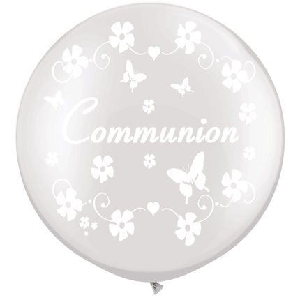 1 Ballon latex 3' Communion Pearl White/Perlé Blanc