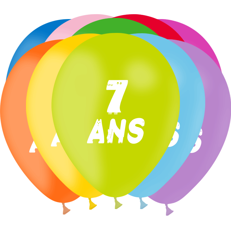 10 Ballons Latex HG95 Jubilé 7 Ans - PMS