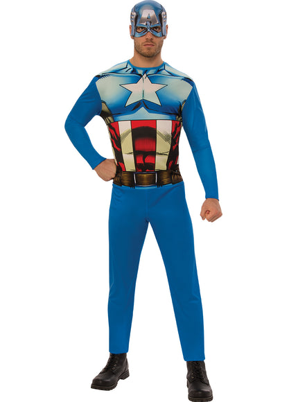 Déguisement Captain América basic homme | combinaison , demi masque | J2F Shop