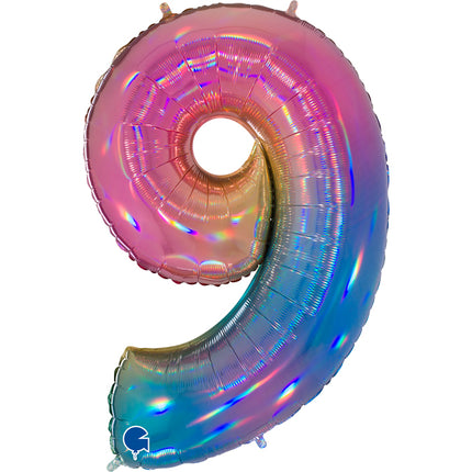 Chiffre 9 Colorful Rainbow 40
