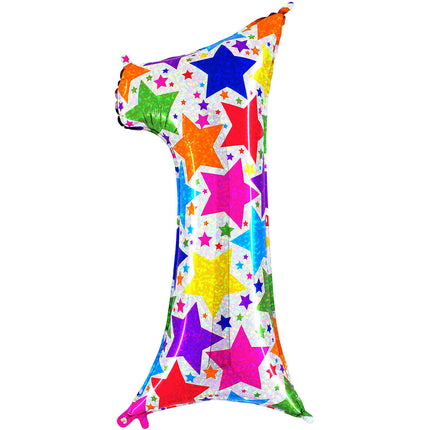 Chiffre 1 Designer Etoile Holographic 40