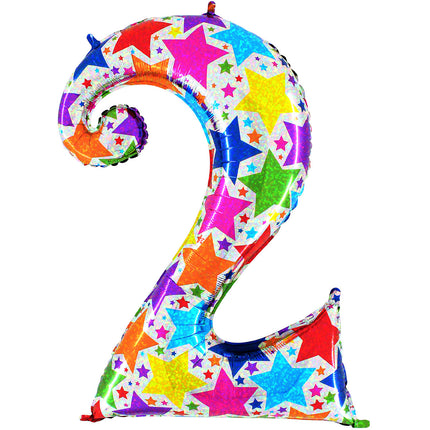 Chiffre 2 Designer Etoile Holographic 40