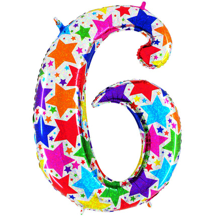 Chiffre 6 Designer Etoile Holographic 40