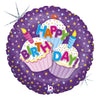 Ballon Aluminium 18″ Happy Birthday Cupcake – Grabo