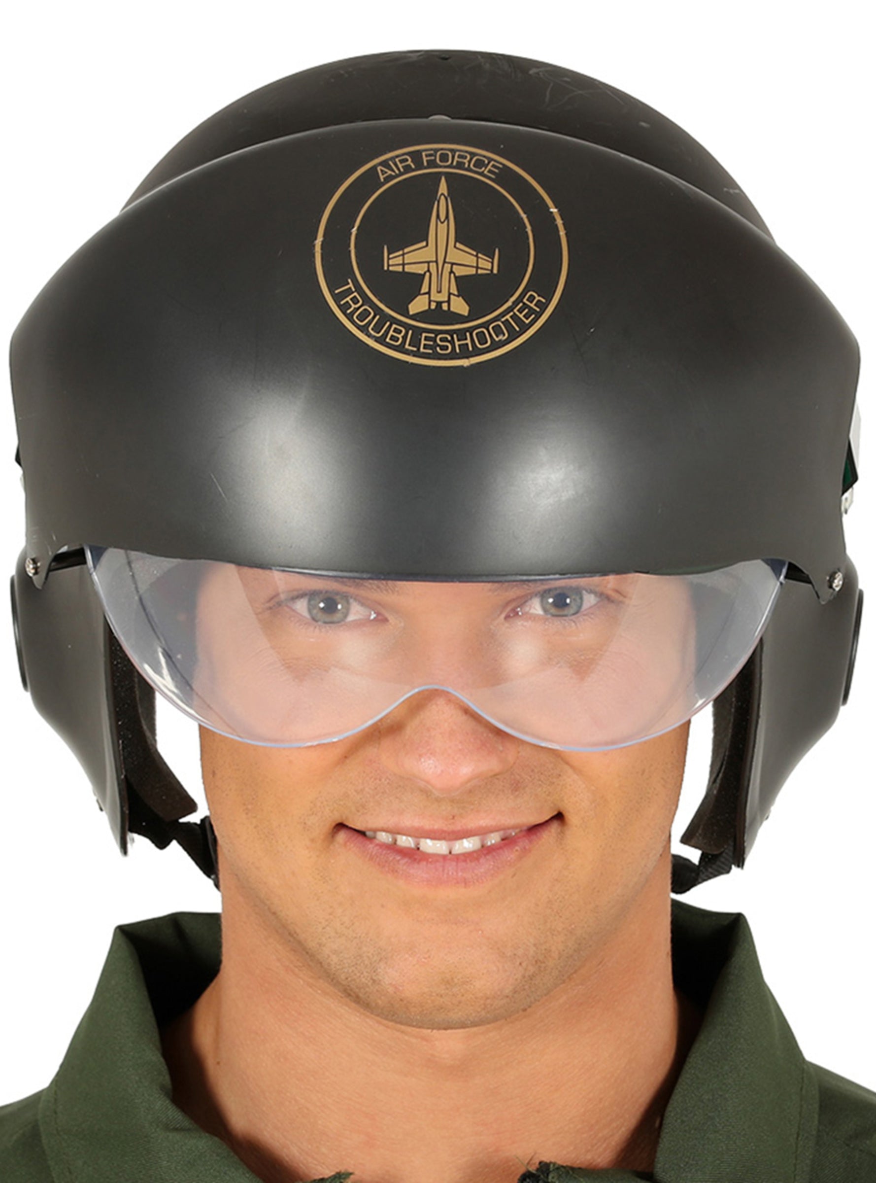 Casque pilote de chasse vert adulte | chapeau avec binocles | J2F Shop