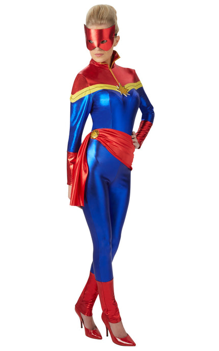Déguisement Captain Marvel femme - Marvel | combinaison, ceinture , loup | J2F Shop