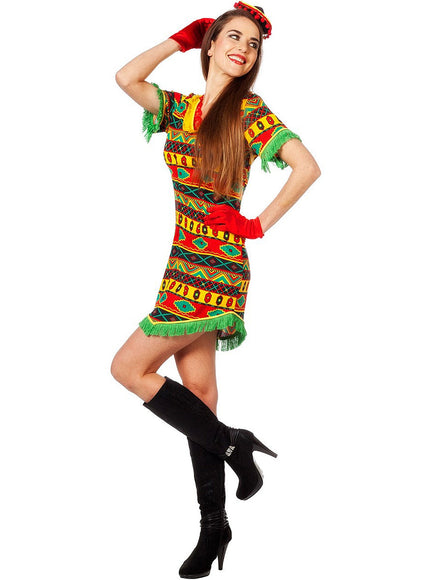 Déguisement mexicaine multicolore femme | robe | J2F Shop