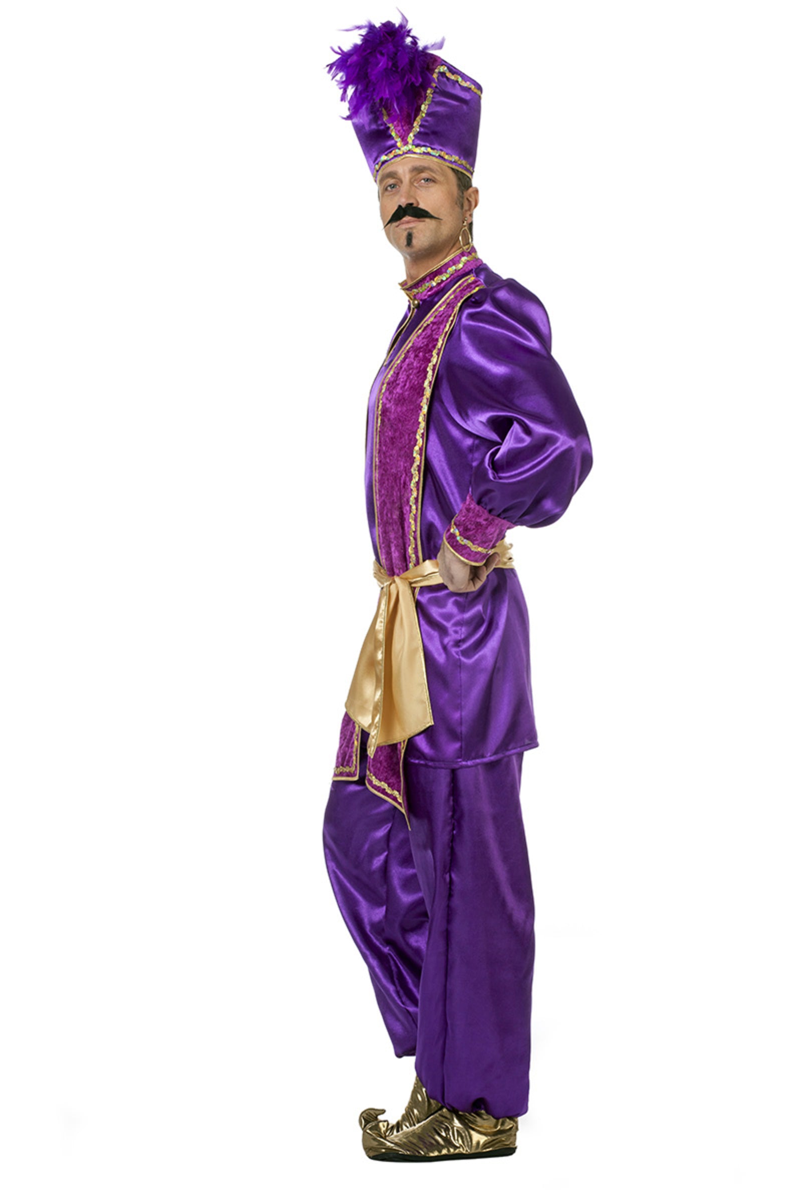 Déguisement Sultan violet homme | pantalon, chemise, ceinture , chapeau | J2F Shop