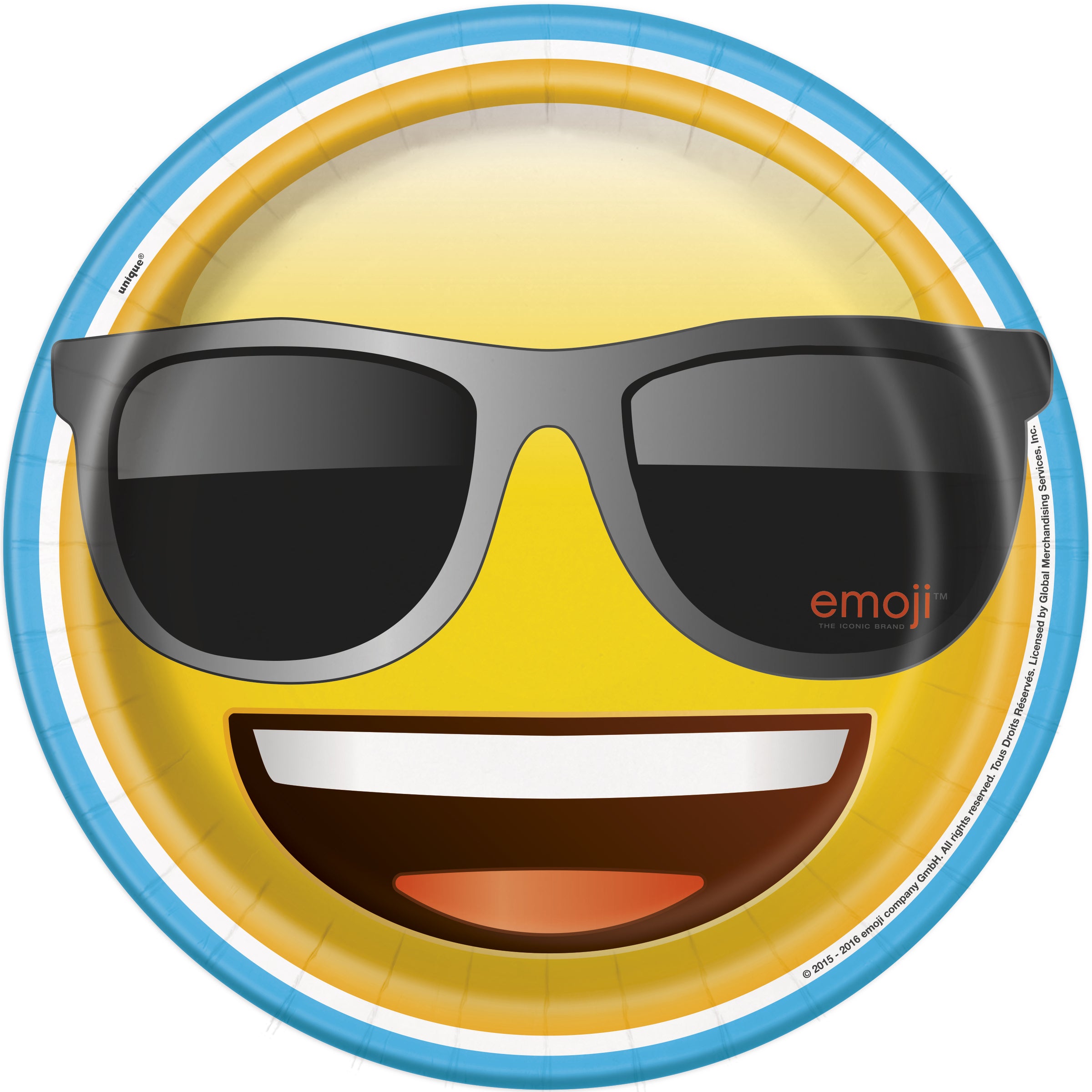 8 assiettes émoticônes sourire - Emoji | 8 assiettes en papier de 23 cm | J2F Shop
