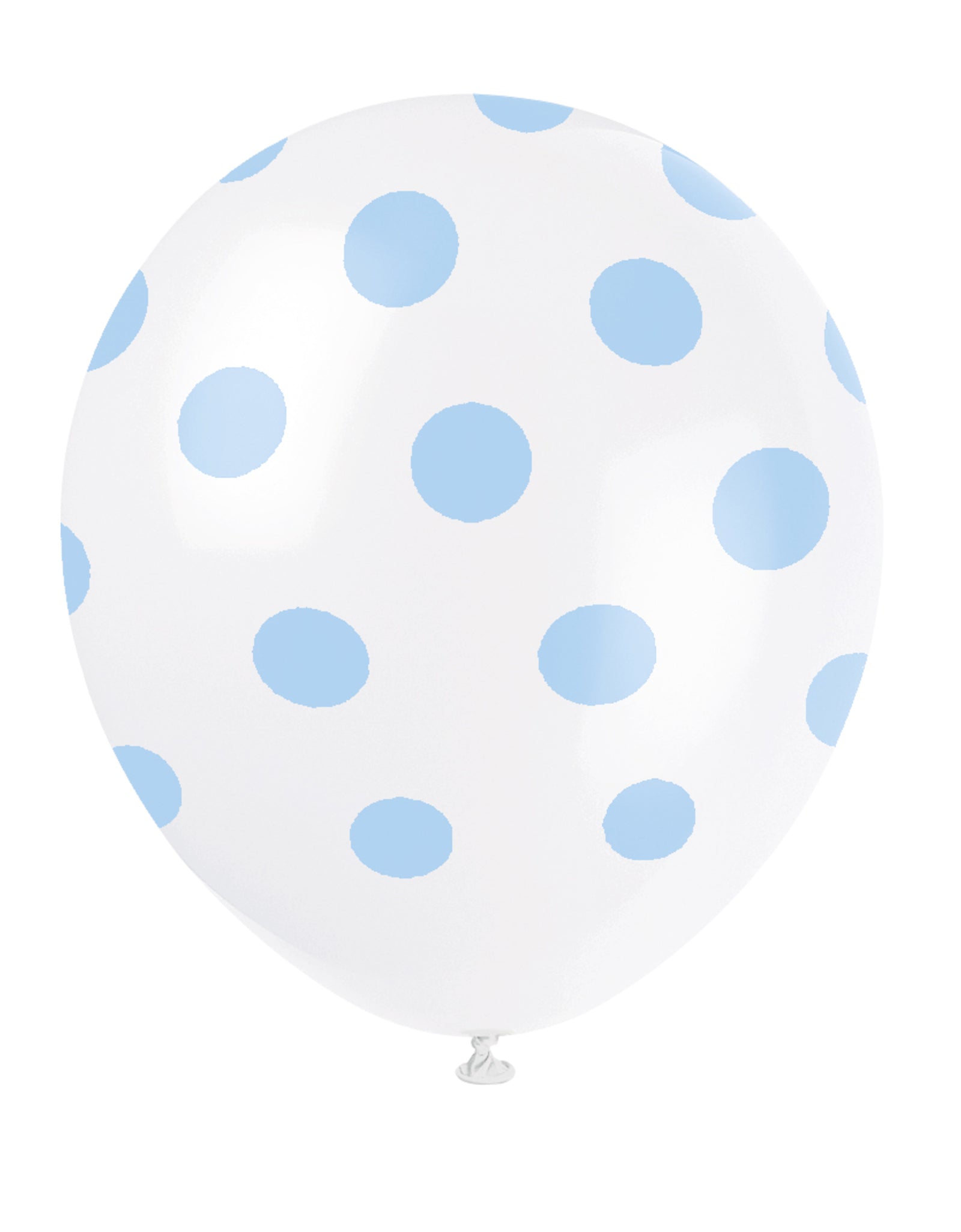6 ballons blancs à pois bleus | 6 ballons en latex de 30 cm | J2F Shop