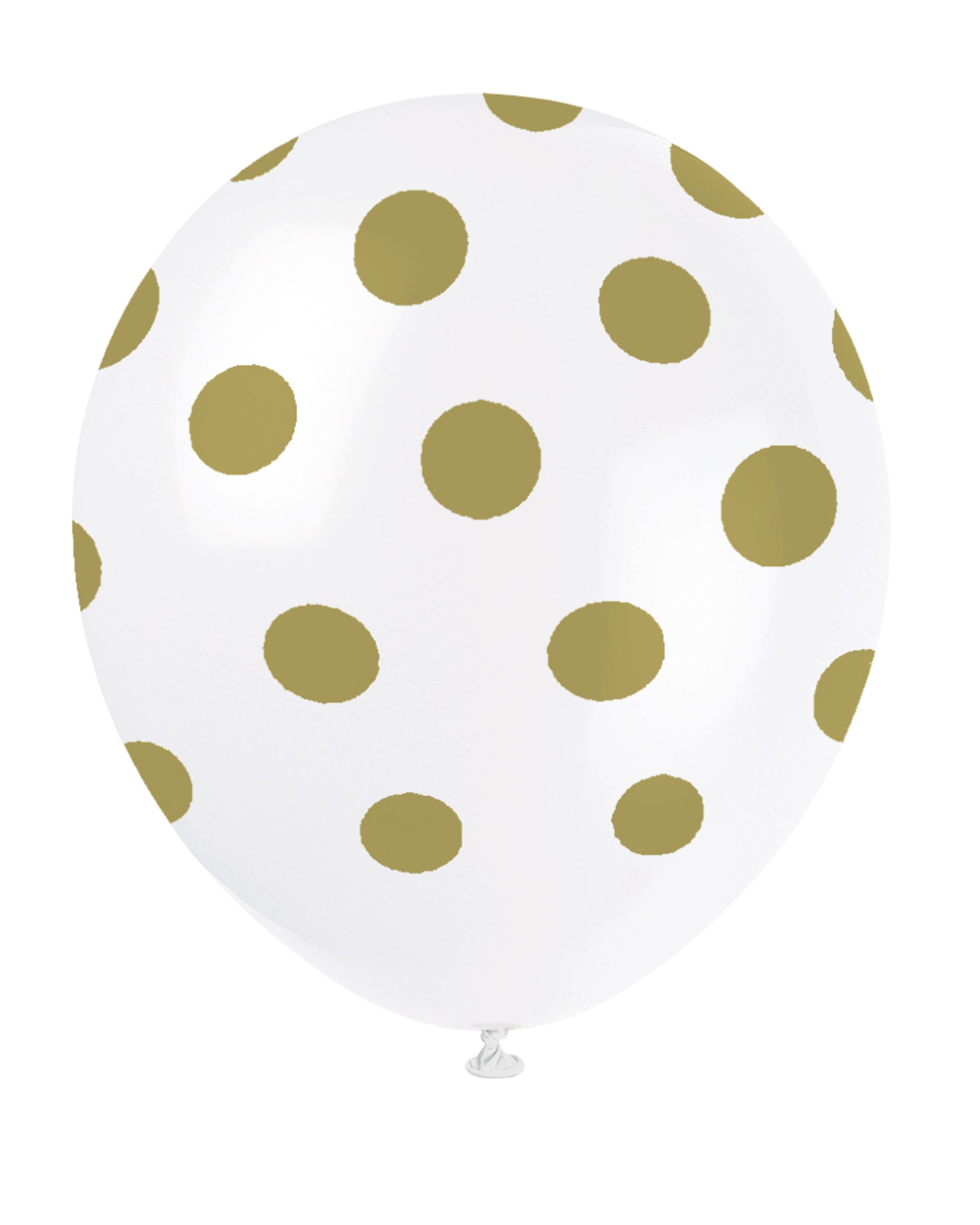6 ballons blancs à pois dorés | 6 ballons en latex de 30 cm | J2F Shop