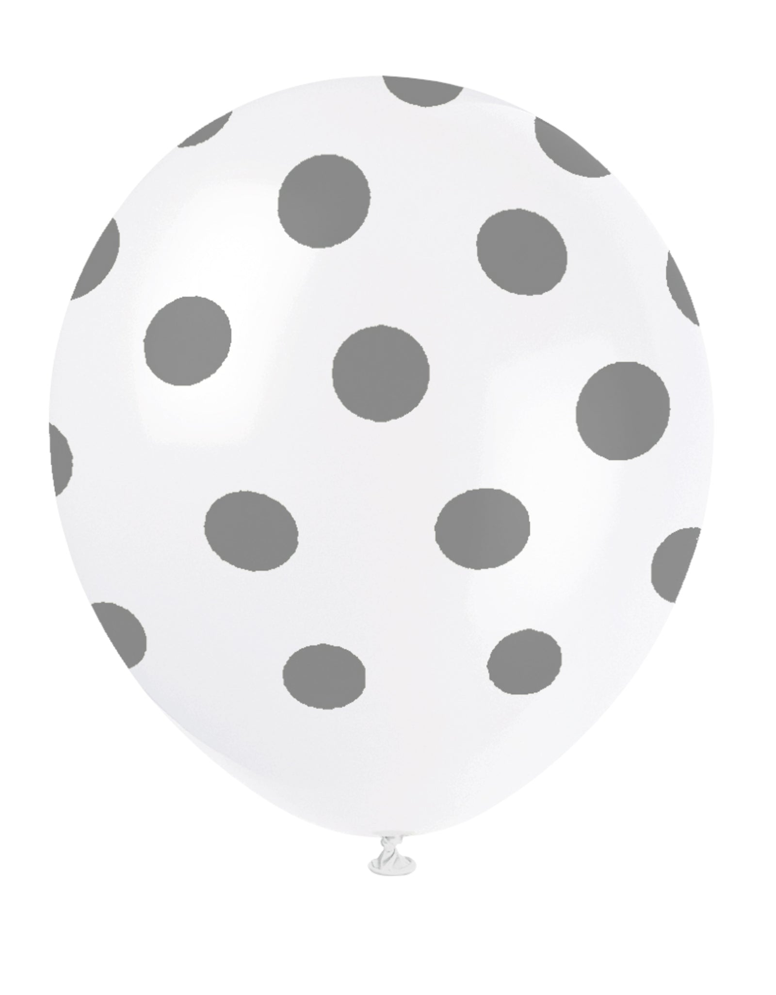 6 ballons blancs à pois argentés | 6 ballons en latex de 30 cm | J2F Shop