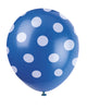 6 ballons bleu foncé à pois blancs | 6 ballons en latex de 30 cm | J2F Shop