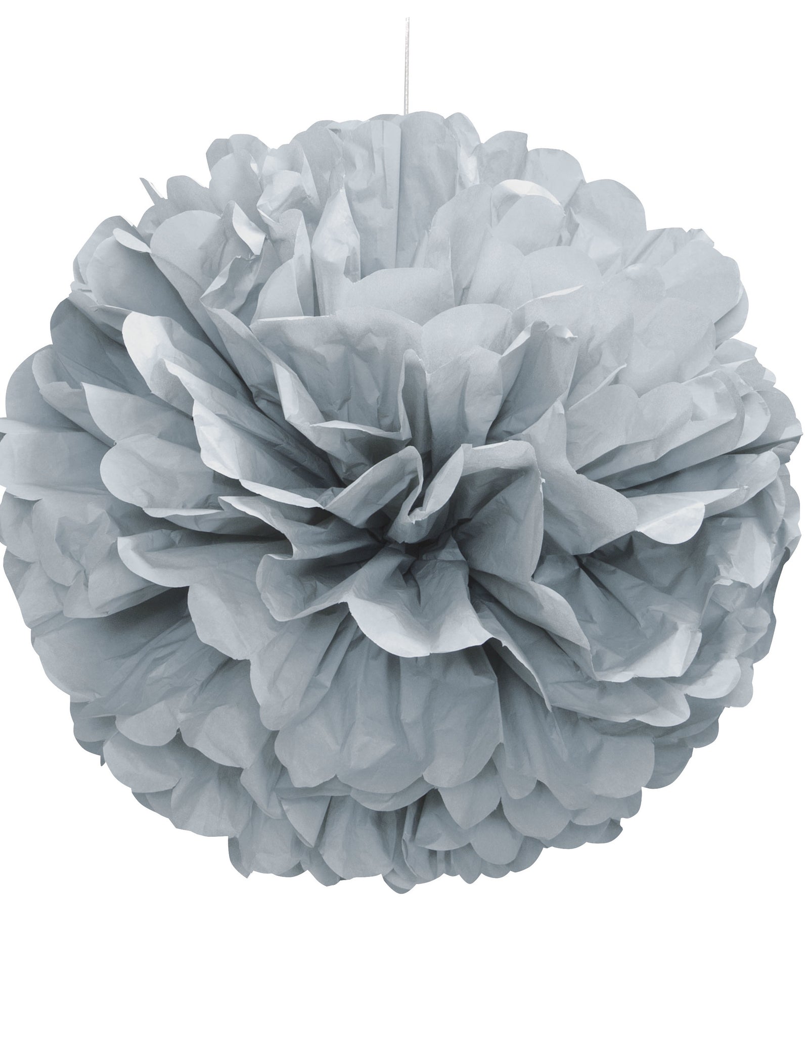 Pompon décoration argenté - Gamme couleur unie | 1 pompon en papier de 40,64 cm | J2F Shop