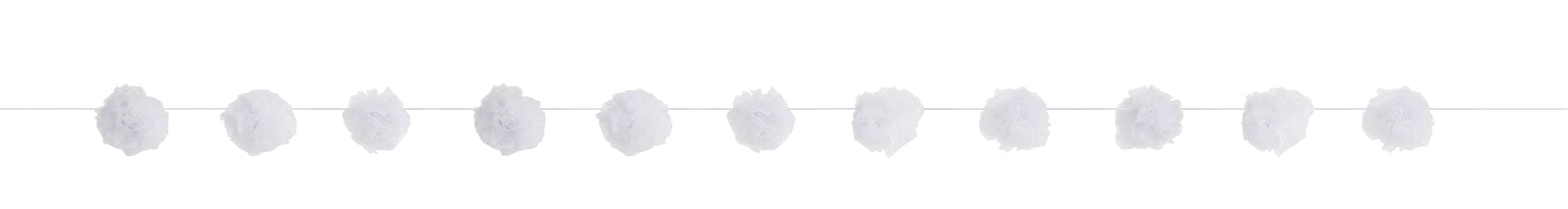 Guirlande pompons blancs - Gamme couleur unie | guirlande de 18 cm | J2F Shop