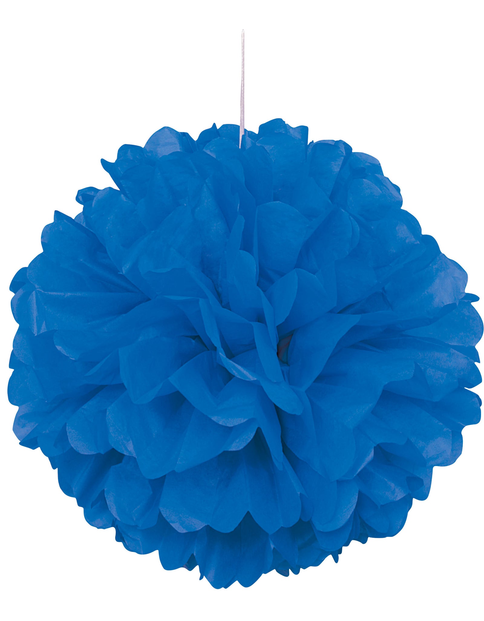 Pompon décoration bleu foncé - Gamme couleur unie | 1 pompon en papier de 40,64 cm | J2F Shop