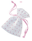Sachet blanc à pois roses - Baby Shower | petit sac | J2F Shop