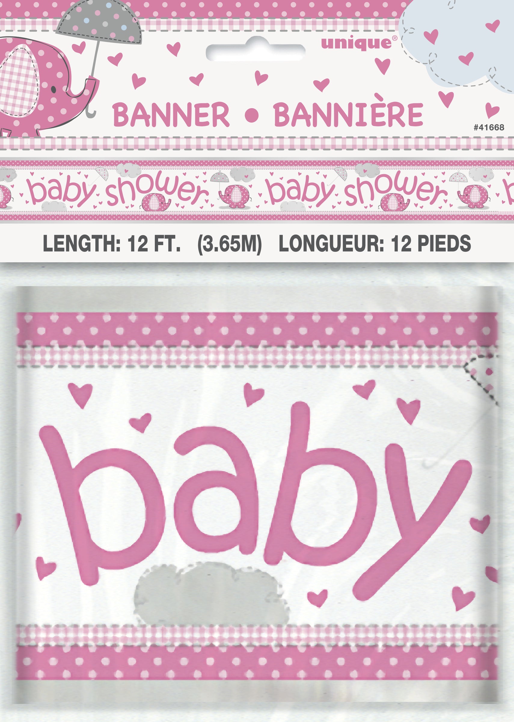 Affiche Baby Shower rose - Umbrellaphants Pink |  | J2F Shop