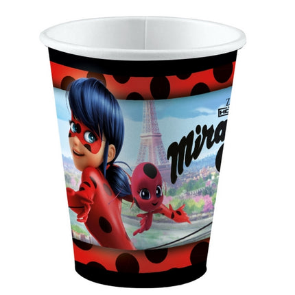 8 Verres Miraculous LadyBug - Amscan