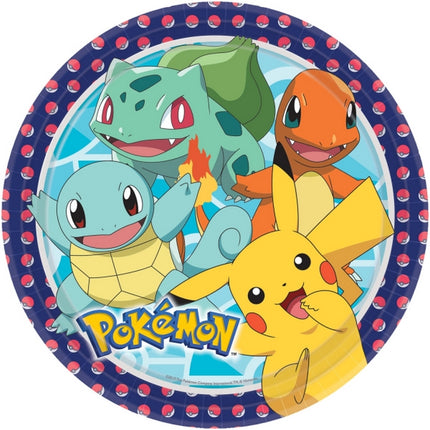 8 Assiettes Rondes Pokémon 23cm - Amscan