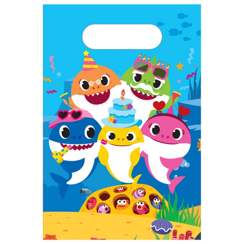 8 Pochettes Papiers Baby Shark - Amscan