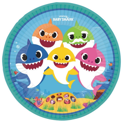 8 Assiettes Rondes Baby Shark - Amscan