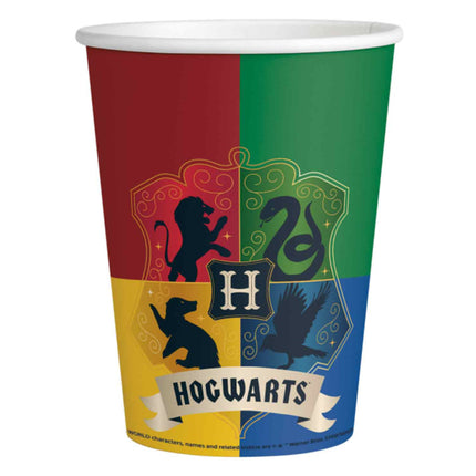 8 Verres Harry Potter Maisons 250ml - Amscan