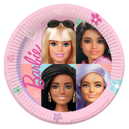 8 Assiettes Rondes Barbie - Amscan