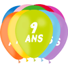 10 Ballons Latex HG95 Jubilé 9 Ans - PMS