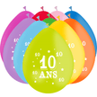 10 Ballons Latex HG95 ( Air ) 10 Ans Assortis - PMS